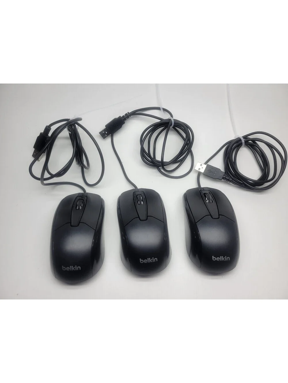 Lot of 9 Belkin 3 Button Scroll Wheel Optical Mouse F5M010QBLK
